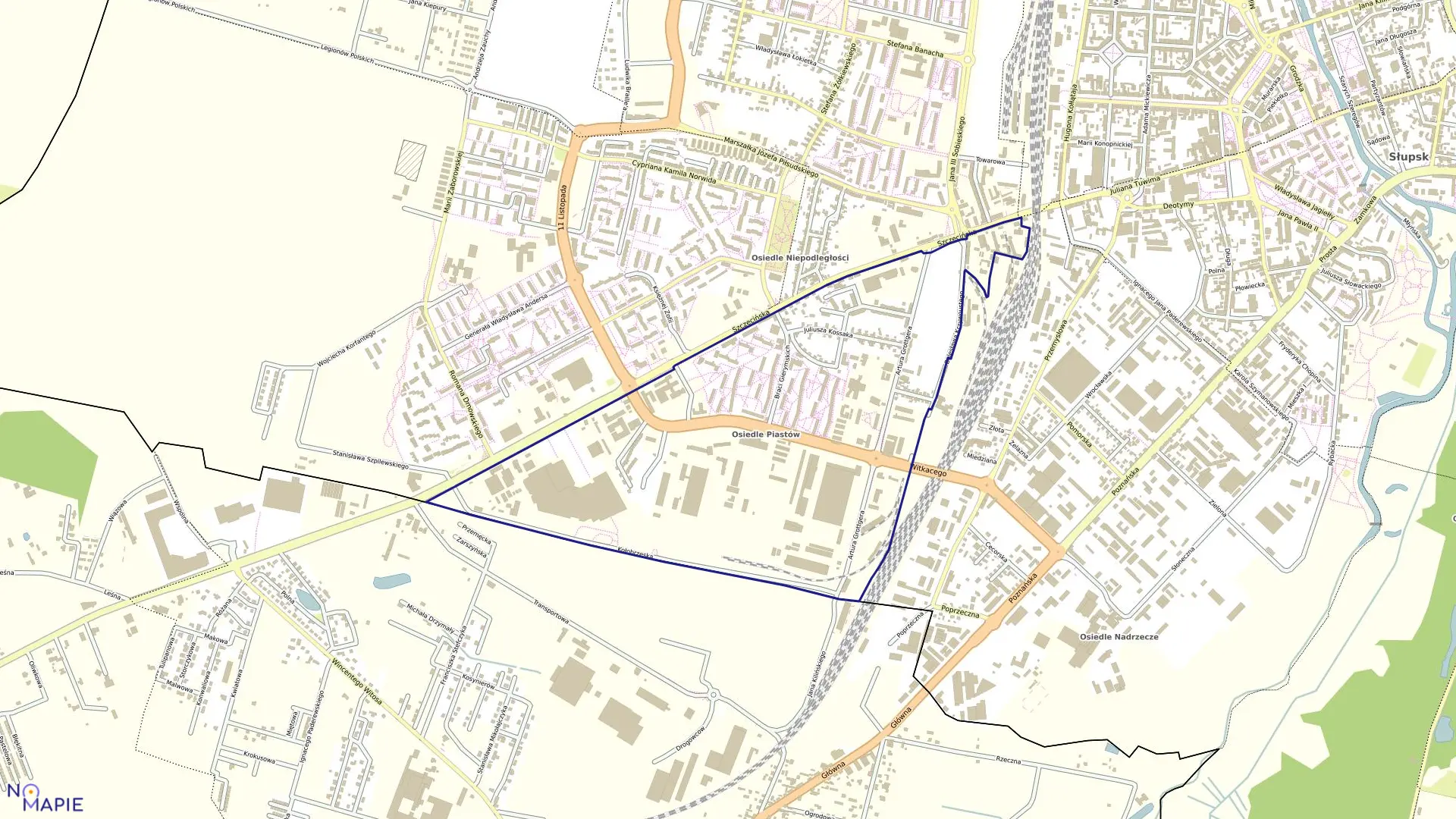 Mapa obrębu 11 w mieście Słupsk