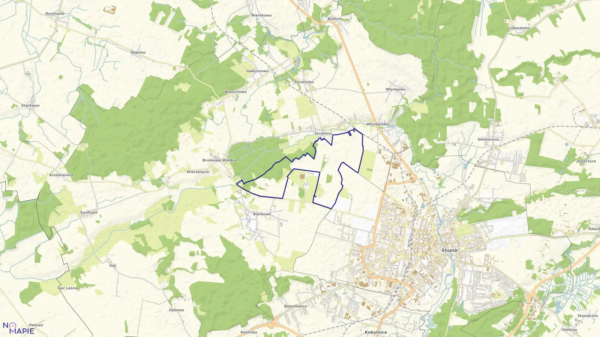 Mapa obrębu 22 w mieście Słupsk