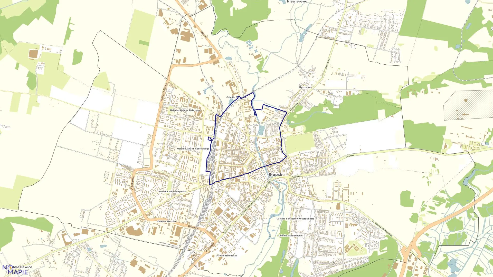 Mapa obrębu 6 w mieście Słupsk